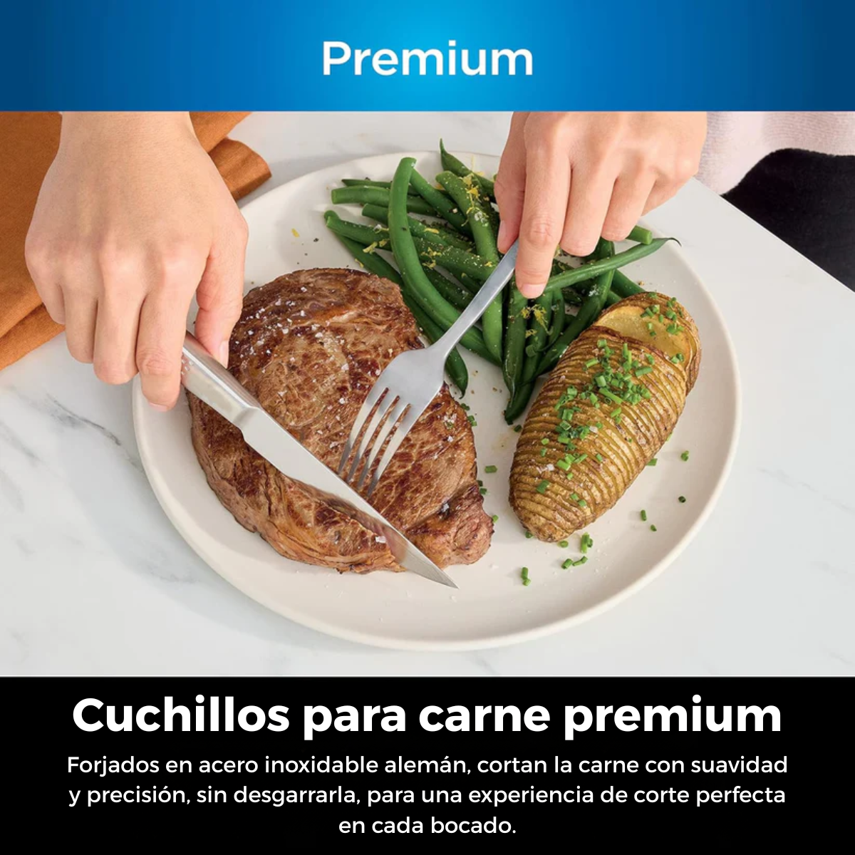 Set de cuchillos CulinaPro - Cuchillos que cortan como nuevos… siempre